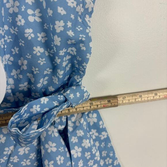 Princess Polly Caesura Dress Blue Floral Wrap Skirt Size 12 NWT- Feminine Girly - Picture 10 of 11